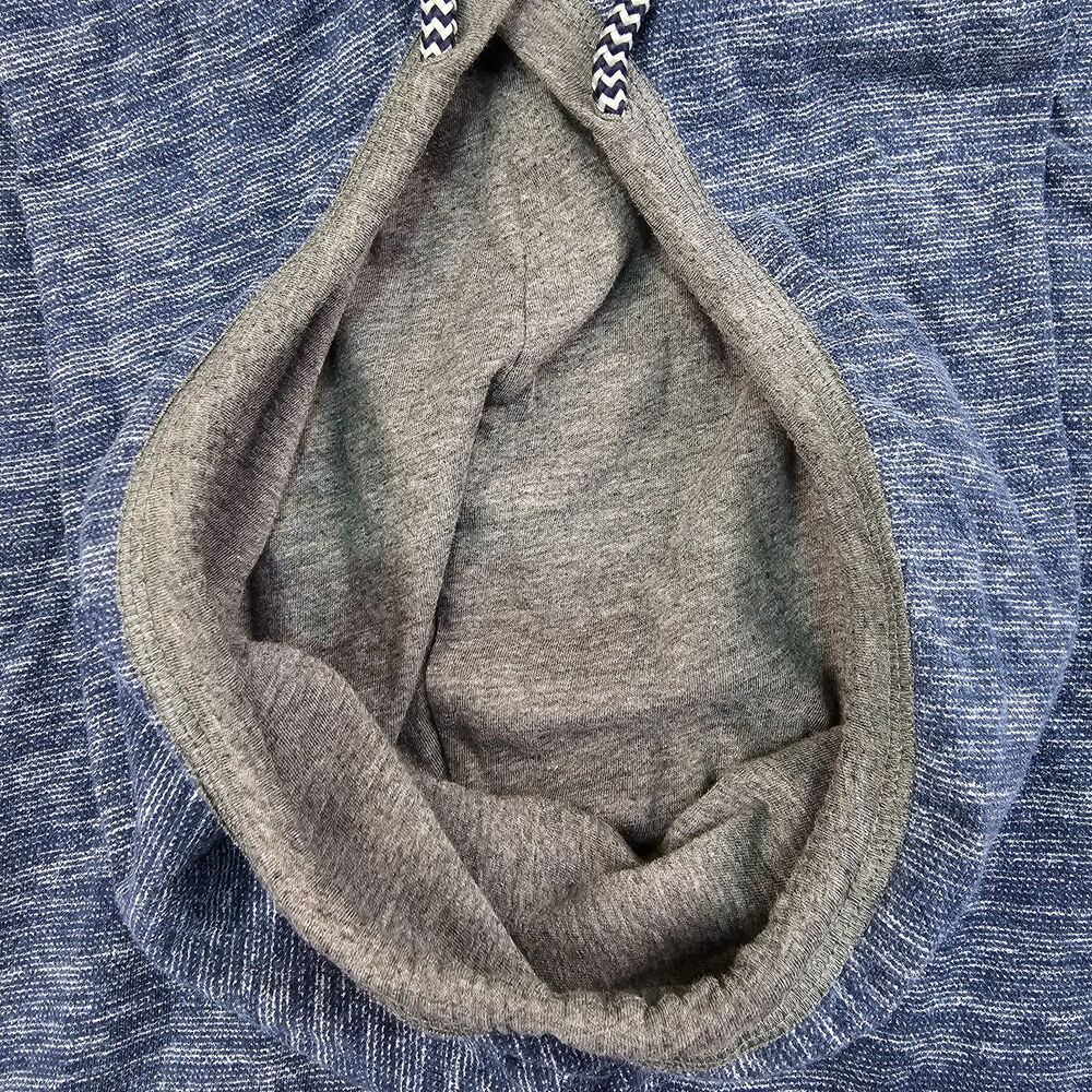 Hollister Long-Sleeve Pullover With Drawstring Hood Blue Gray Men's Size Small - Picture 7 of 14